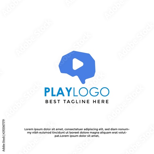 Modern play logo icon graphic template