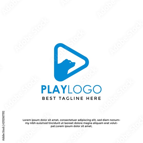 Modern play logo icon graphic template