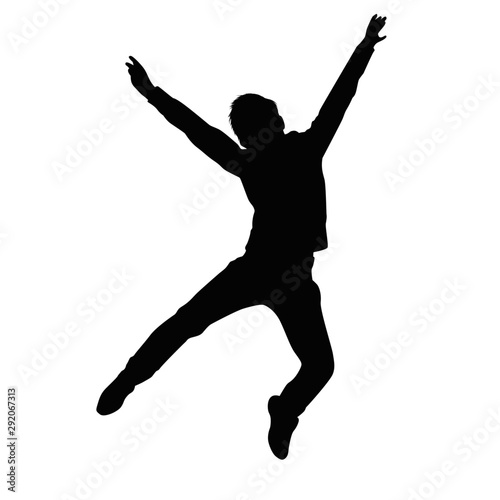 Happy Kid Jumping Silhouette © adidesigner23