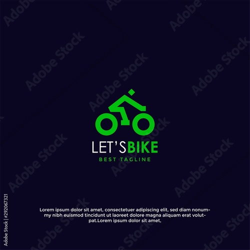 Bicycle logo design template, bike community logo design