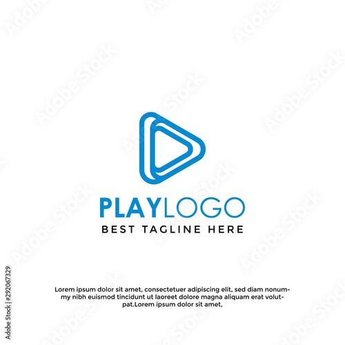 Modern play logo icon graphic template