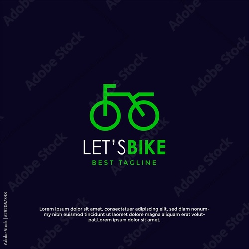 Bicycle logo design template, bike community logo design