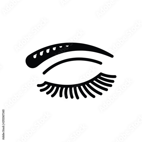Black solid icon for eye lashes brow