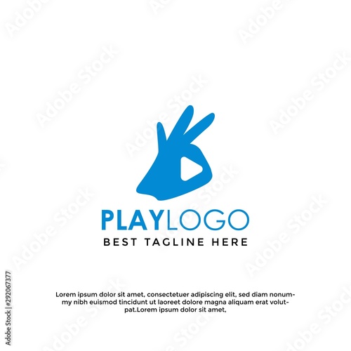 Modern play logo icon graphic template