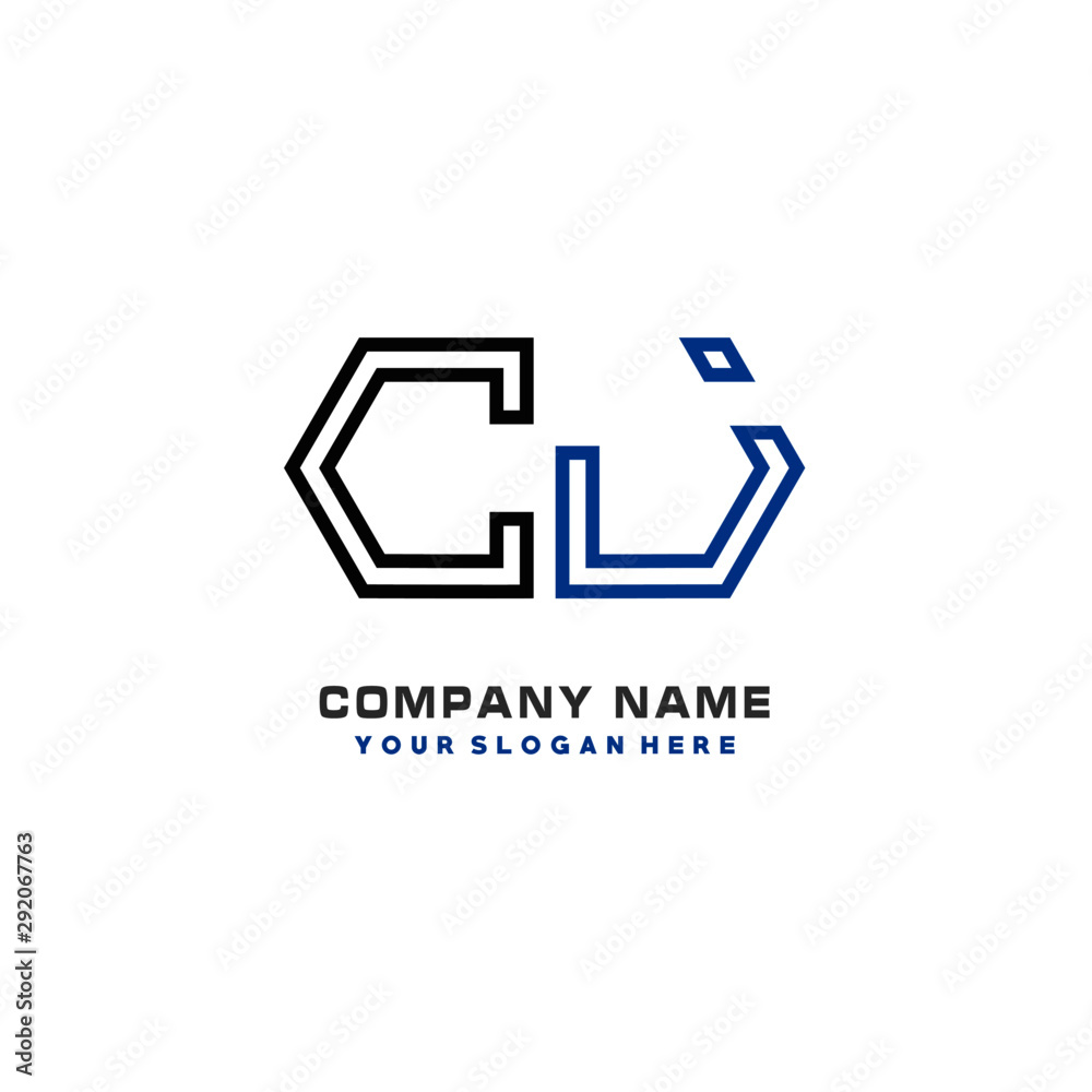 initials CJ logo template vector. modern abstract initials logo shaped lines, initials CJ logo template vector. modern abstract initials logo shaped lines,