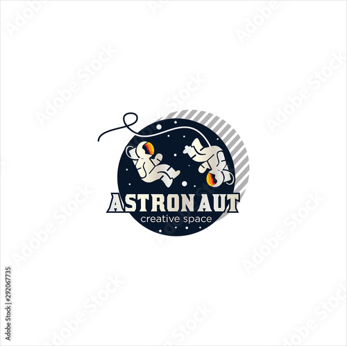 Astronaut Logo design inspiration  Space Logo Icon Vector Illustrations  cosmonaut Logo Design Template 