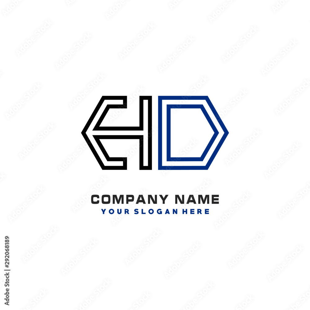 initials HO logo template vector. modern abstract initials logo shaped lines, initials HO logo template vector. modern abstract initials logo shaped lines,