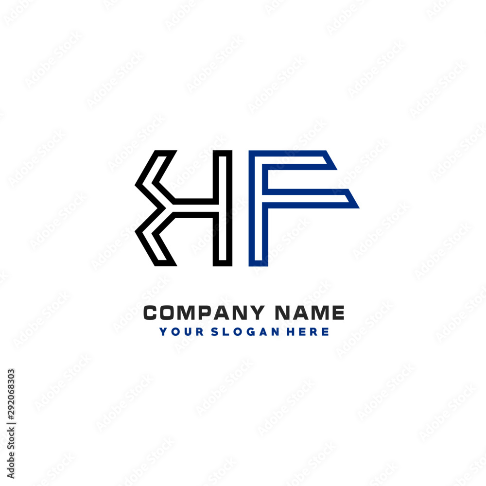 initials KF logo template vector. modern abstract initials logo shaped lines, initials KF logo template vector. modern abstract initials logo shaped lines,