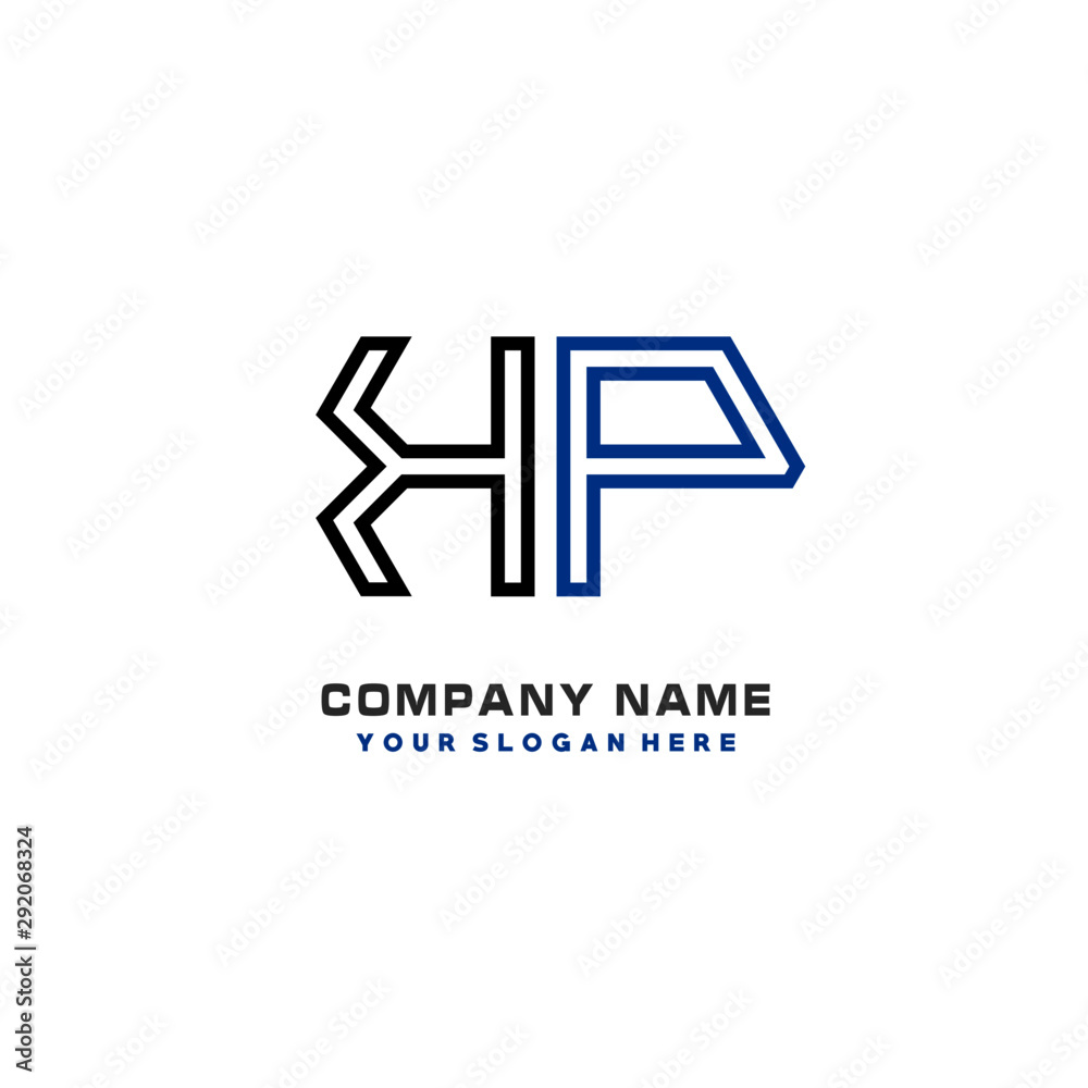 initials KP logo template vector. modern abstract initials logo shaped lines, initials KP logo template vector. modern abstract initials logo shaped lines,