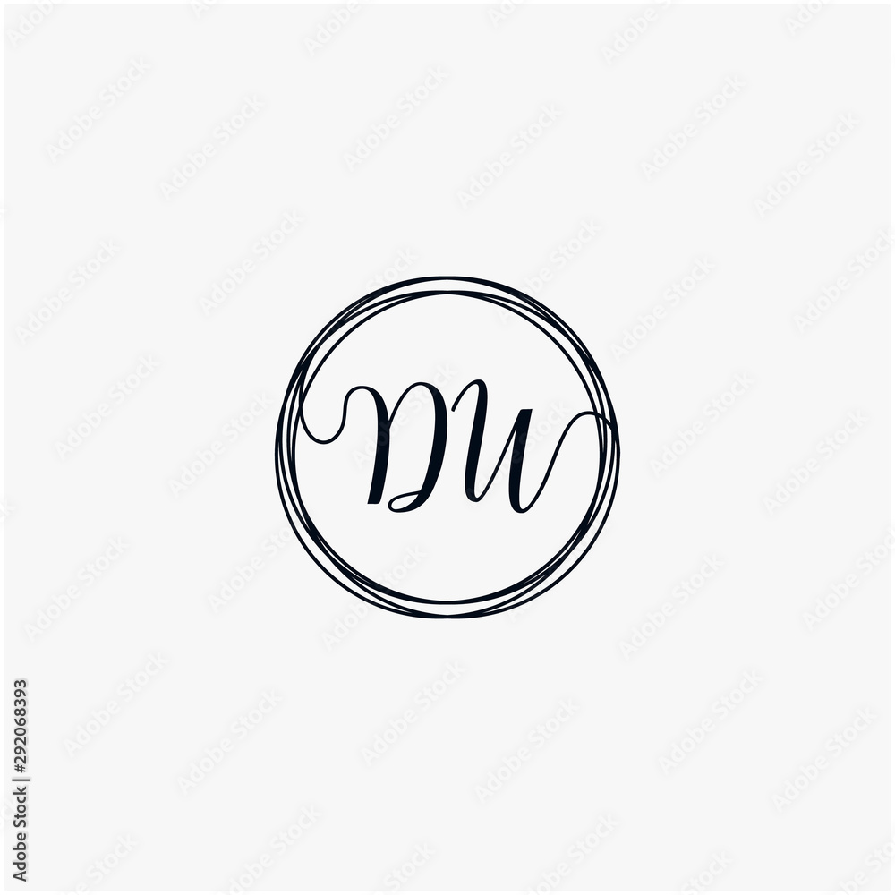 DW Initial Handwriting logo template, Creative fashion logo design, couple concept -vector DW Initial Handwriting logo template, Creative fashion logo design, couple concept -vector
