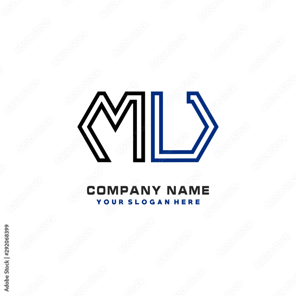 initials MU logo template vector. modern abstract initials logo shaped lines, initials MU logo template vector. modern abstract initials logo shaped lines,