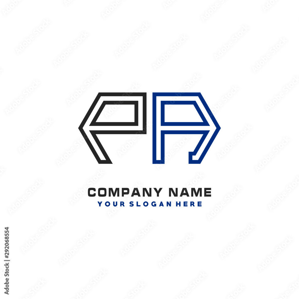 initials PA logo template vector. modern abstract initials logo shaped lines, initials PA logo template vector. modern abstract initials logo shaped lines,