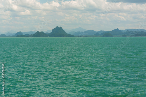 Sea and mountainous coast of Pangan island photo