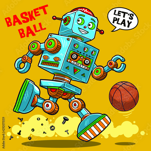vintage robot toy illustration graphic design resource