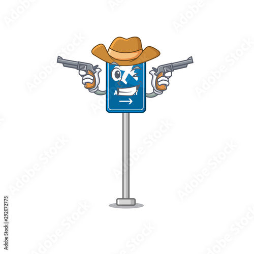 Cowboy airport sign isolated with the mascot