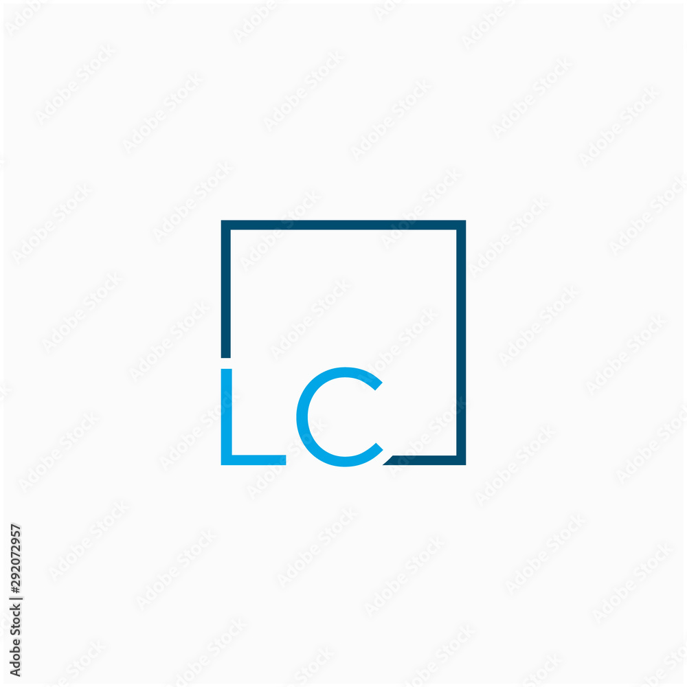 LC Logo design with square frame line art. business consulting concept. studio,room,group icon - vector LC Logo design with square frame line art. business consulting concept. studio,room,group icon - vector