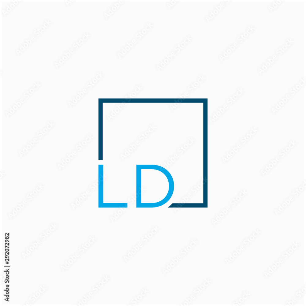 LD Logo design with square frame line art. business consulting concept. studio,room,group icon - vector LD Logo design with square frame line art. business consulting concept. studio,room,group icon - vector