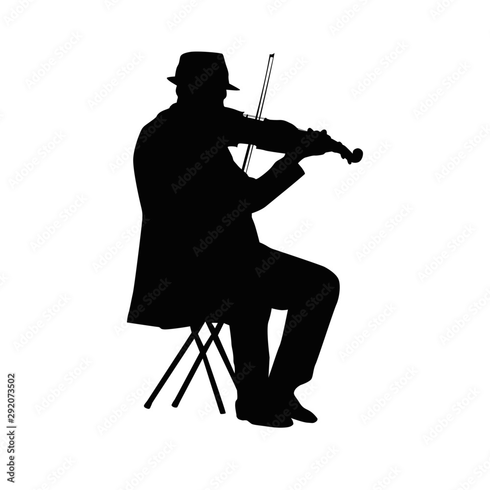 Fototapeta premium Violinist Silhouette