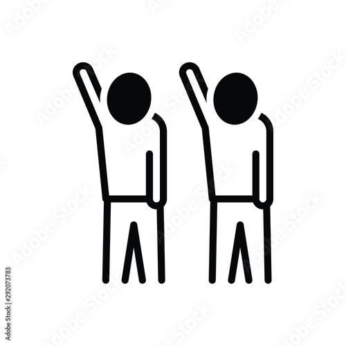 Black solid icon for participate 