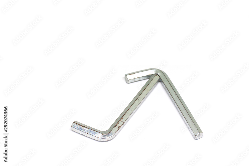 Hex key or allen wrench isolated on white background. Hex key or allen wrench isolated on white background.