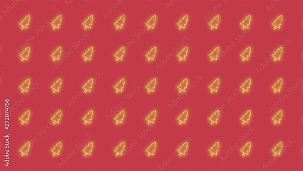 Christmas Tree Tiled Background Animation Pattern in Glowing Green and Red Christmas Tree Tiled Background Animation Pattern in Glowing Green and Red