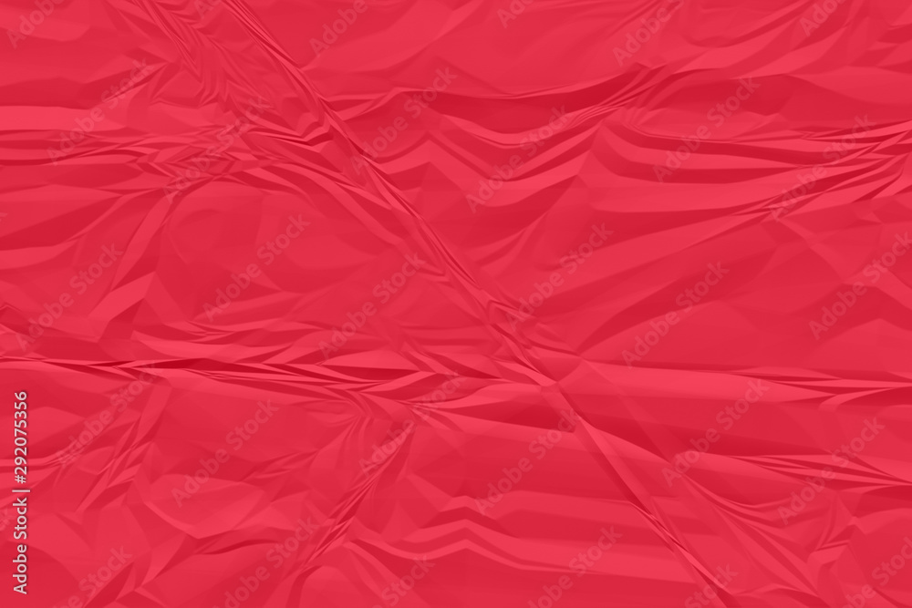 Fototapeta premium crumpled red paper background close up