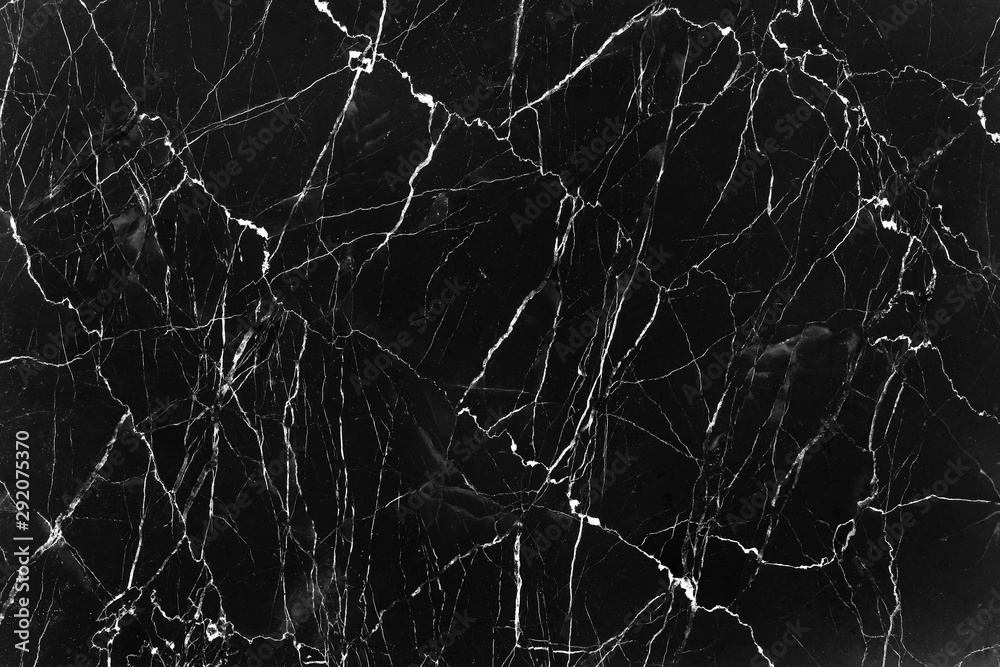Dark black marble nature texture with white vein cracked seamless patterns abstract for dark background