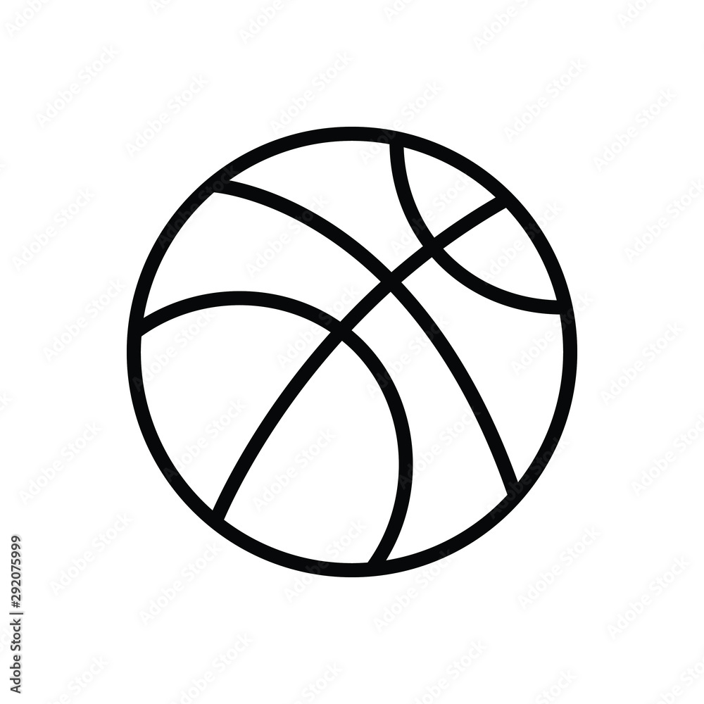 Fototapeta Black line icon for basketball