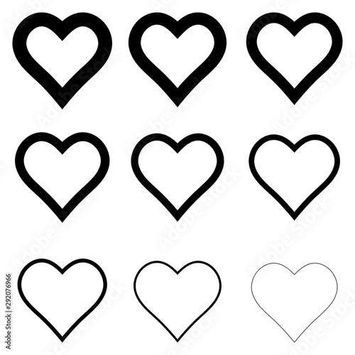 set heart shape icons, vect...