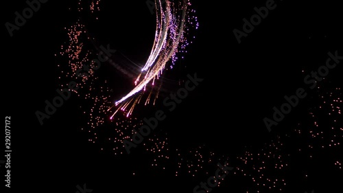 Airplanes Aerobatics at Night with Sparks and Fireworks Air Show Slow Motion