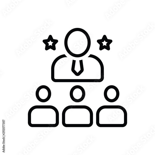 Black line icon for leader 
