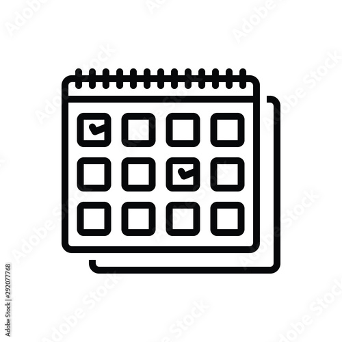 Black line icon for weekly