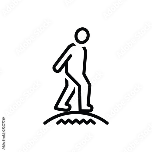 Black line icon for carefully 