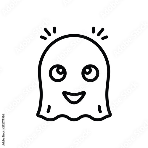 Black line icon for ghost 