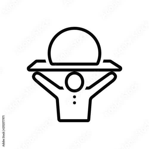 Black line icon for heavily 
