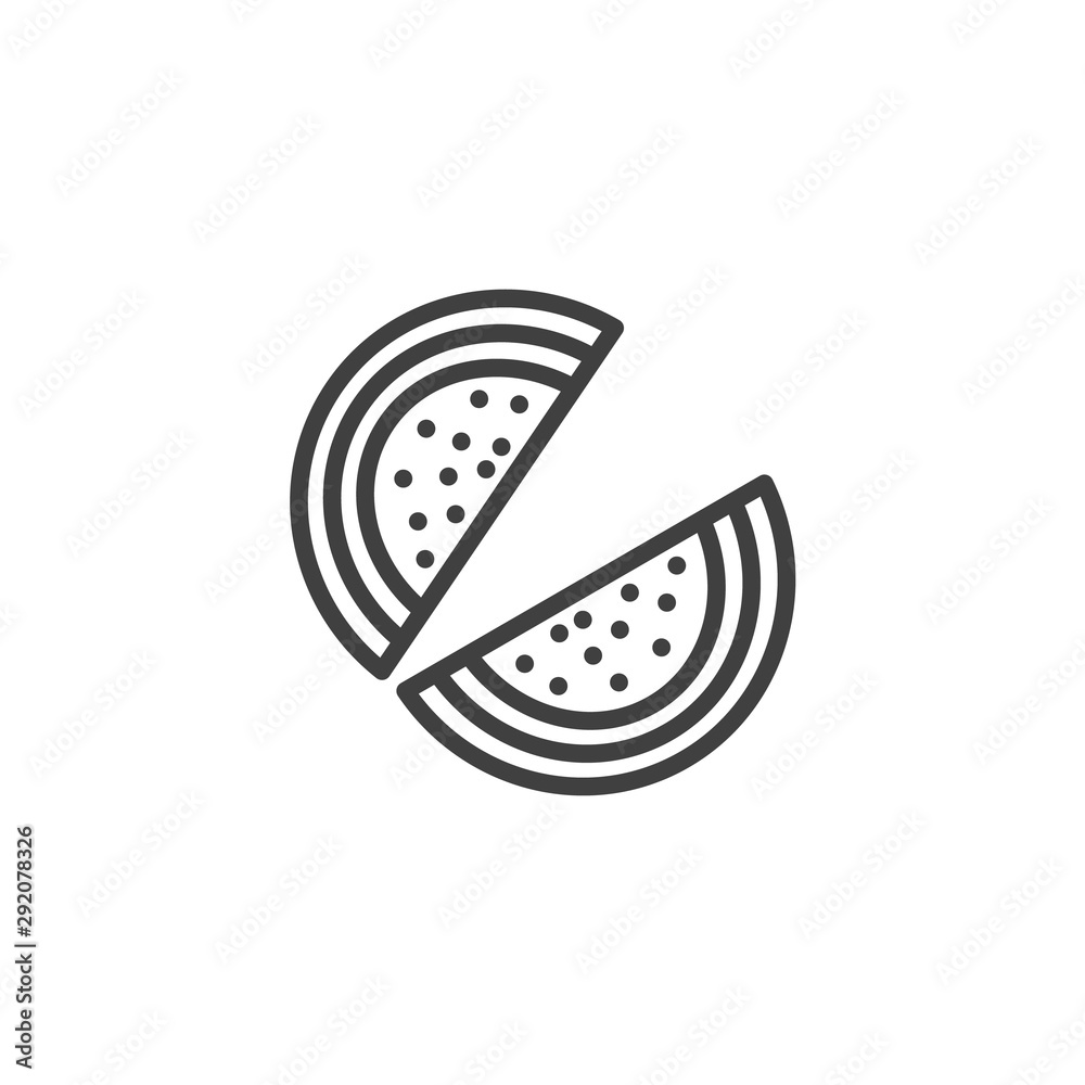 Watermelon fruit jelly line icon. linear style sign for mobile concept and web design. melon marmalade outline vector icon. Symbol, logo illustration. Vector graphics Watermelon fruit jelly line icon. linear style sign for mobile concept and web design. melon marmalade outline vector icon. Symbol, logo illustration. Vector graphics