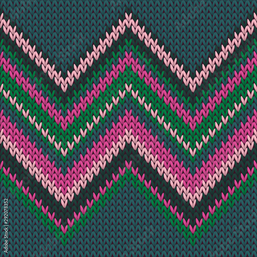 Cotton zig zal lines christmas knit geometric 