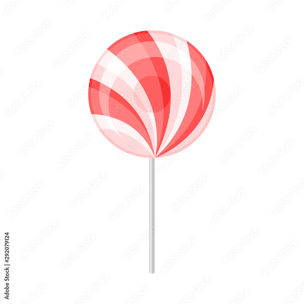 Round red with white lollipop. Vector illustration on a white background. Round red with white lollipop. Vector illustration on a white background.