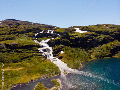 Landscape with mountain lake, Norway photo