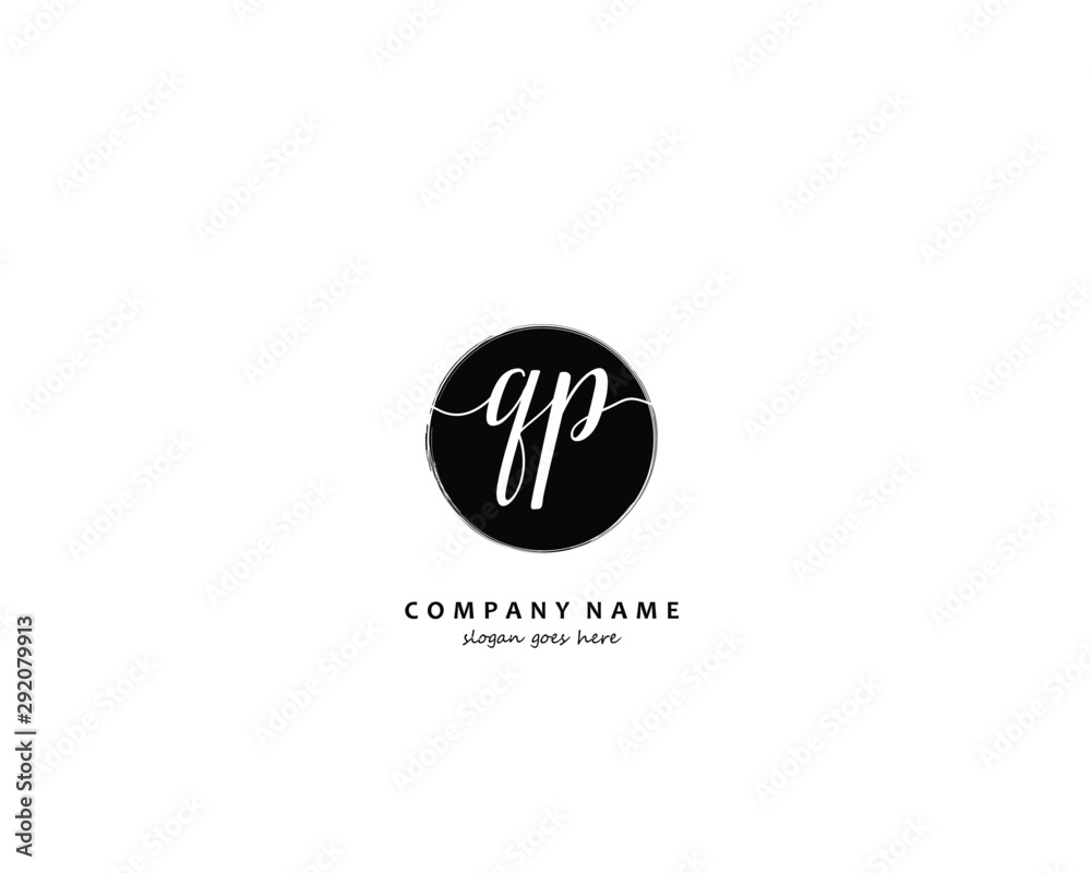 QP Initial handwriting logo vector QP Initial handwriting logo vector