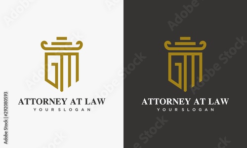 Clean and memorable logo design of letter GM and Attorney at Law Business - EPS10 - Vector.