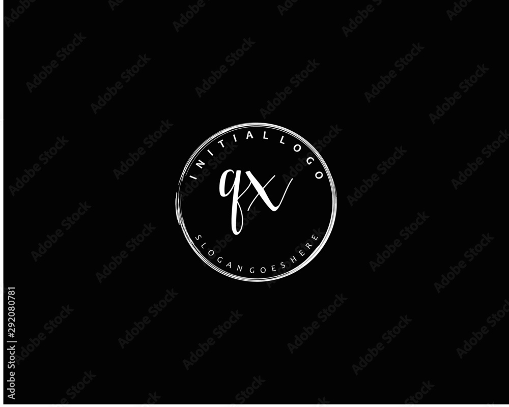 QX Initial handwriting logo vector QX Initial handwriting logo vector