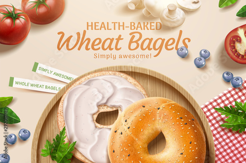 Delicious wheat bagels ads