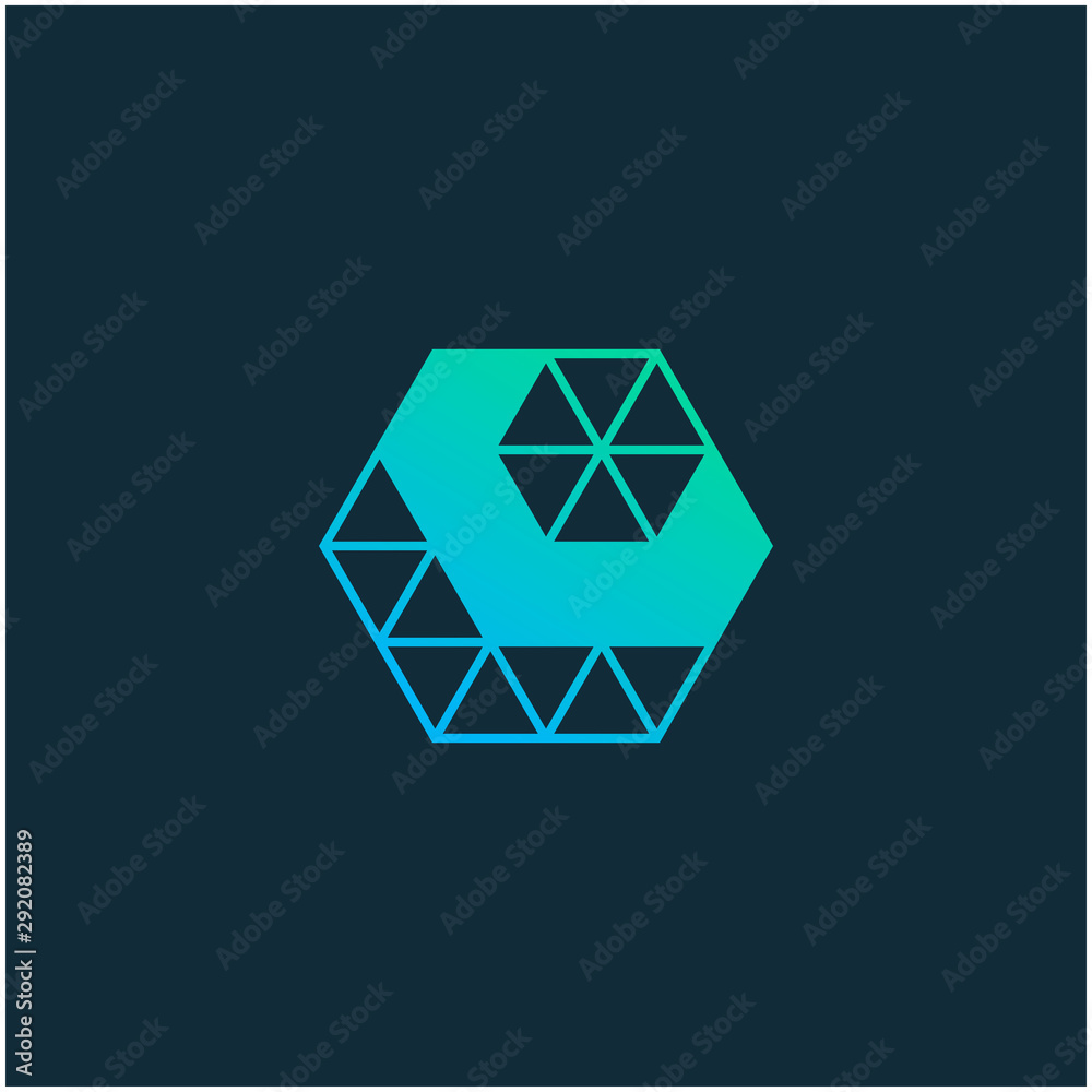 Arrow hexagon abstract logo design. Delivery icon. Web, Digital, Marketing, Network icon. construction concept. -vector