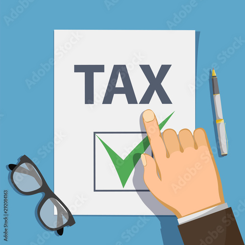 Document tax form approved with a green check mark