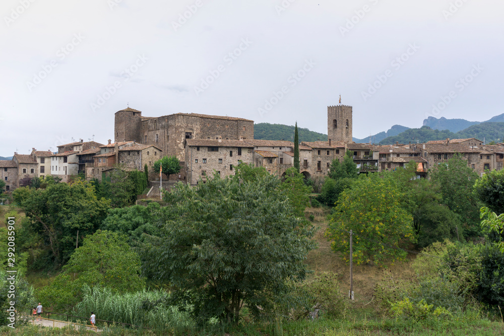 Santa Pau, Girona. Medieval villlage in Catalonia.