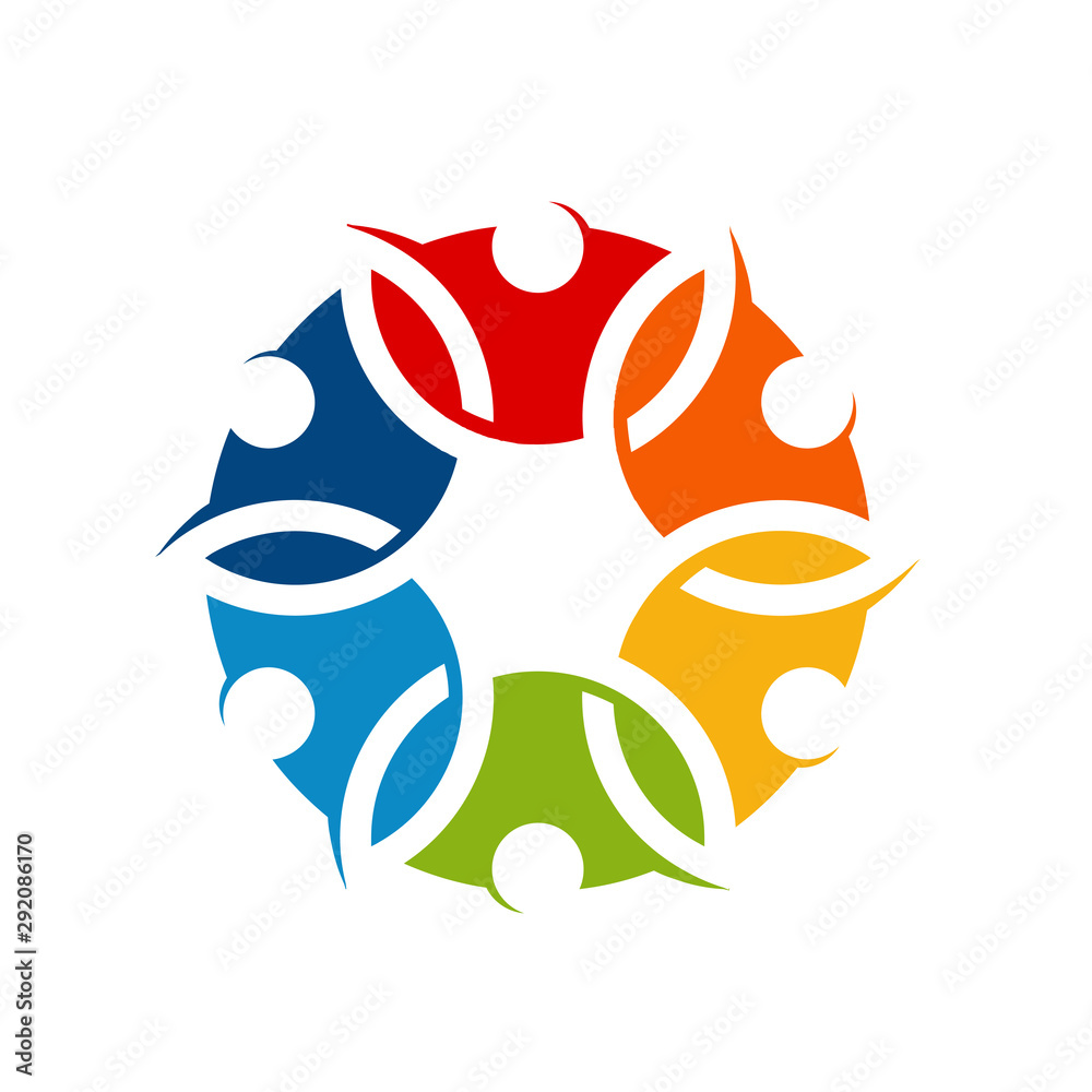 Obraz premium teamwork colorful logo vector