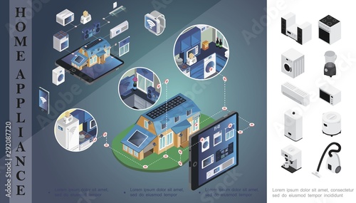 Isometric Home Appliances Concept