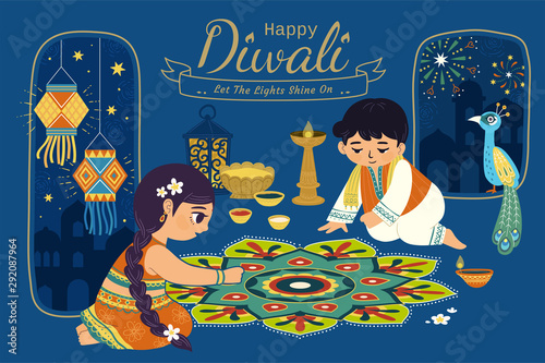 Lovely Diwali illustration