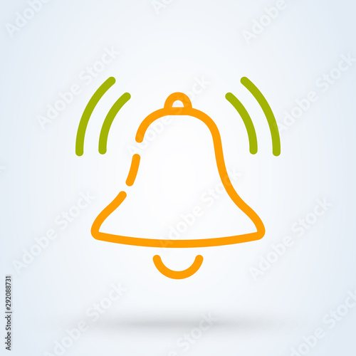 Message and chat notification bell outline icon